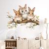 1Pc Watercolor Flower Cartoon Rabbit Wall Stickers for Kids Room Decor Baby Room Child Home Decoration Living Room Wall Decals