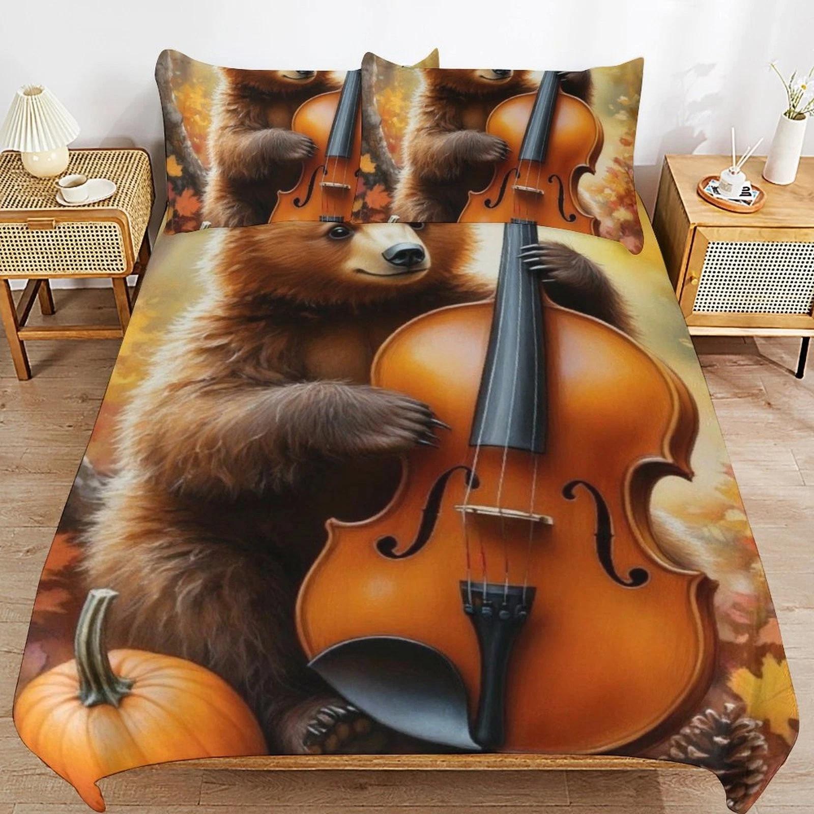 

Instrument Bedding Set Musician Gift Guitar Down Duvet Cover Queen King Double Duvet Cover Pillowcase 2/3pc Soft Bedroom Decoration Baby 100x135cm