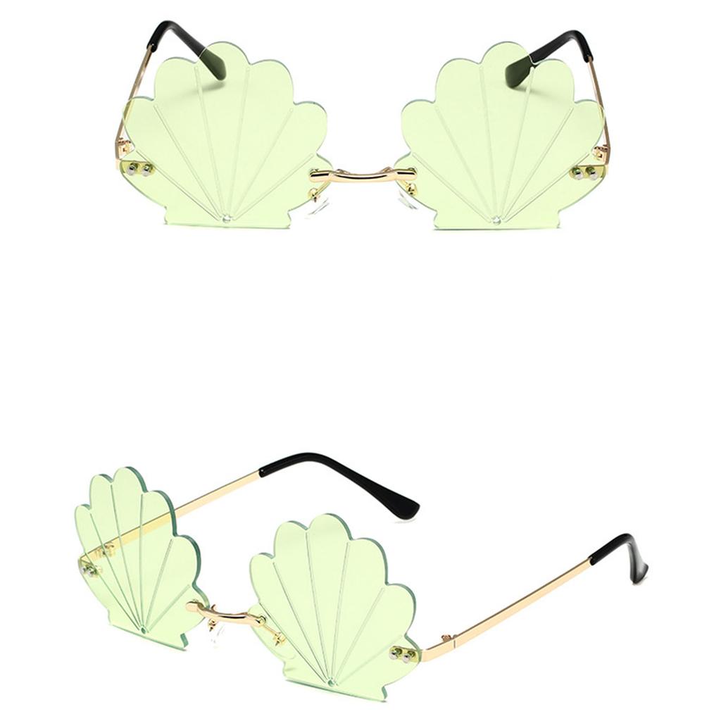 Popular Rimless Shell Sunglasses for Parties and Music Festivals with Bright Color Great for Fashionable Women Wear