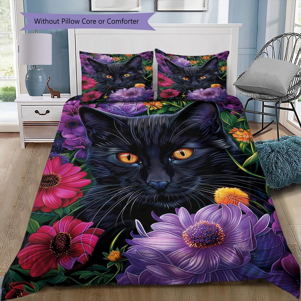 Cartoon Pattern Bedding Quilt Set Quilt Cover Pillowcase Home Decoration Birthday Gift (1 * duvet cover + 2 * pillowcase, without core)