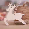 10/100Pcs Christmas Unfinished Wooden Snowflake Elk Ornaments Hanging Cutouts Blank Wood Slices with Cord Craft Embellishments