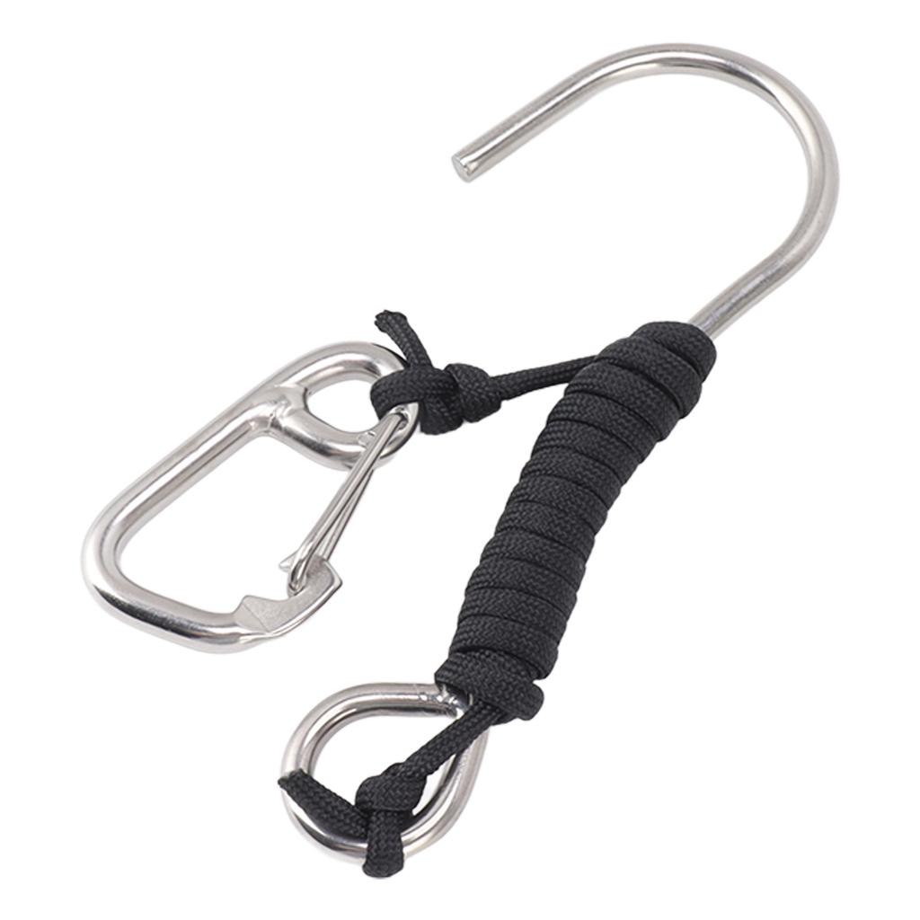 Diving Stainless Steel Single Hook Diving Reef Hook with Lanyard Quick Release Buckle