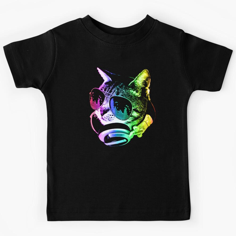 Rainbow Music Cat Kids T-Shirt 130