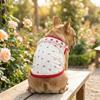 Cherry Pattern Cat Strawberry Vest Ruffled Collar Pet T-shirt Cat Lace Vest  Indoor Wear