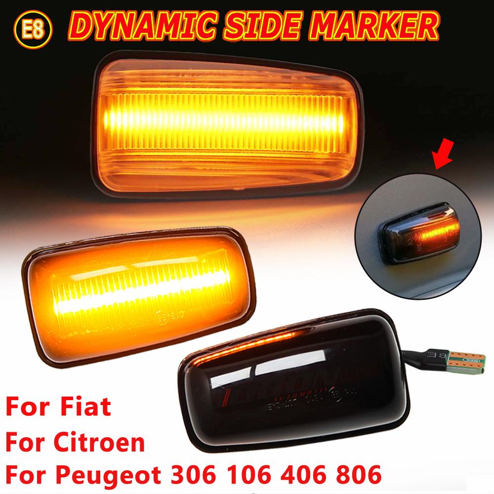 Flashing Car Turn Signal Lamps Side Marker Lights Lateral LED For Peugeot 306 106 406 806 Citroen XM ZX Break Xsara Xantia Fiat