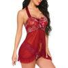 Kobiety Sexy Robe Bielizna damska V Neck Bielizna nocna Sukienka Nieregularny brzeg Koszula nocna Casual Lace Koszula nocna Piżama