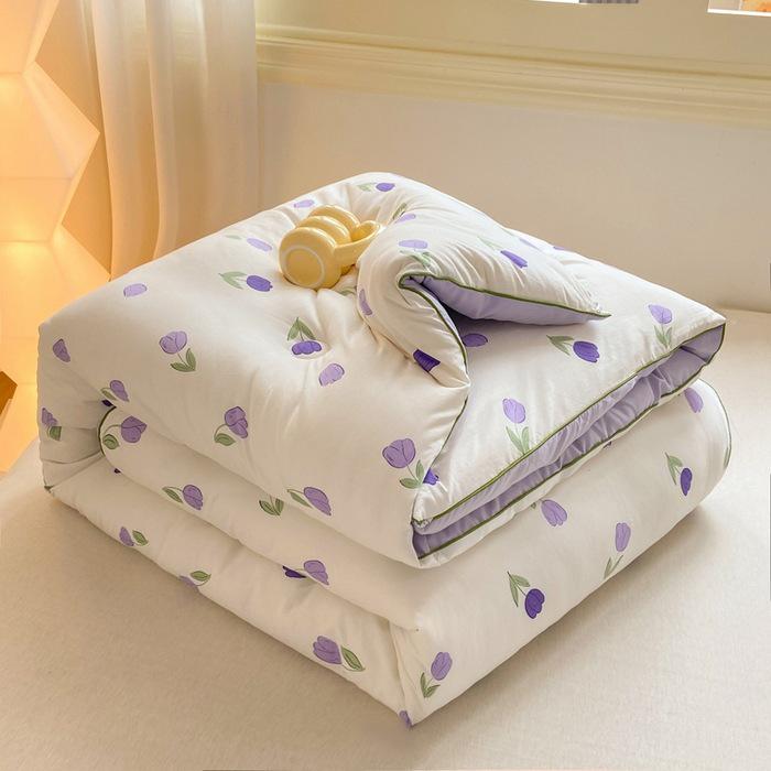 Soybean Fiber Winter Quilt: Thick, Printed, All-Season Comfort for Student Dorms