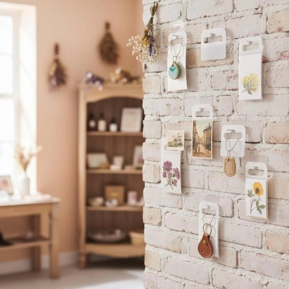 100PCS Transparent Plastic Hanging Tags Self-Adhesive Store Retail Hang Tabs Retail Display