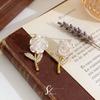 New Gentle Camellia Flower Stud Earrings Micro-inlaid Zircon Rose Earrings Niche Design Spring Exquisite Earrings