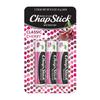 Chapstick Confezione da 3, Ciliegia: Chapstick Classico (3 Bastoncini) Balsamo Labbra Aromatizzato Sapore Ciliegia Tubetto, 0,15 Once Ciascuno