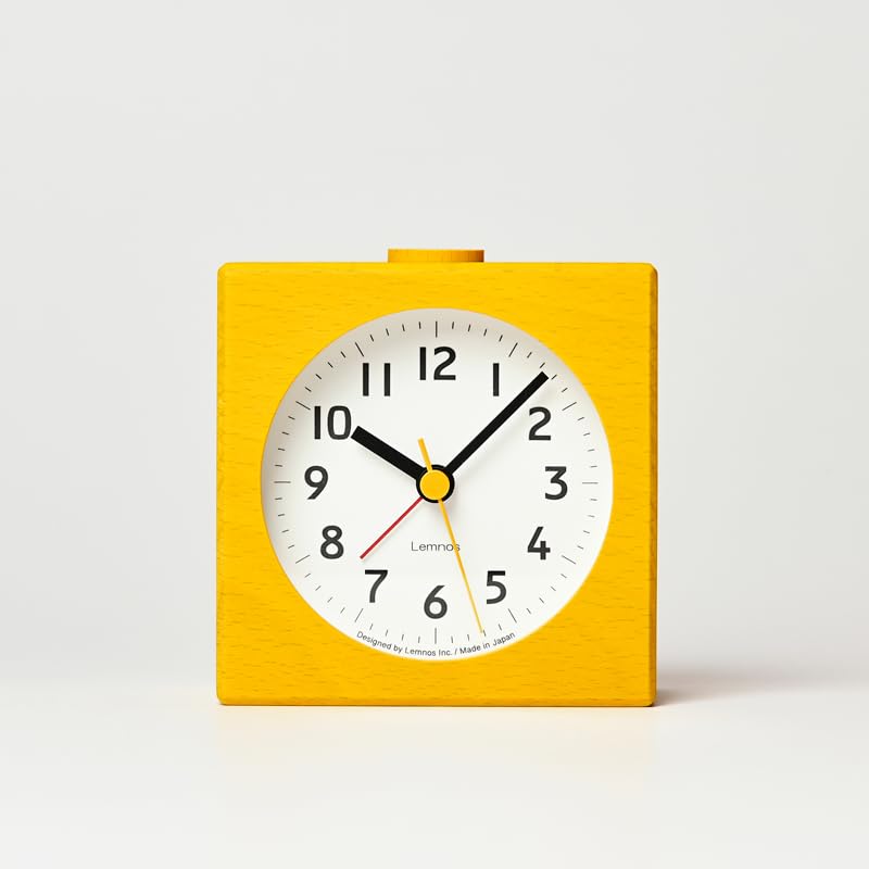 Lemnos Alarm Clock, Analog, Farbe, Natural Wood Grain, Yellow, PA25-01 YE