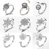 Fidget Spinner Rings for Women Crystal Sunflower Anti Stress Anxiety Ring Rotatable Engagement Jewelry