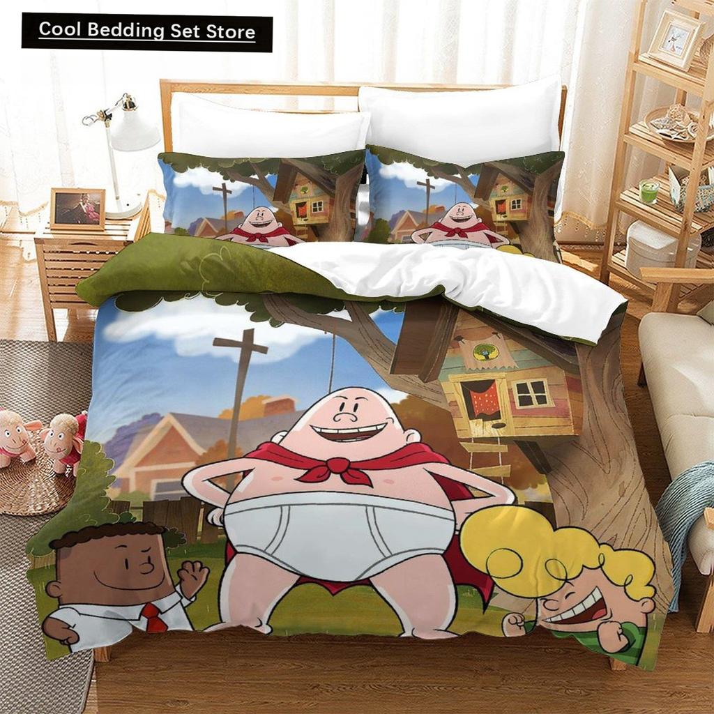 Módní kreslený Kawaii Kapitán Kalhotky Ložní souprava Jednolůžko Dvojlůžko Plná Queen King Size Ložní souprava Ložní souprava pro dospělé Dětská ložnice Sady povlečení na přikrývku