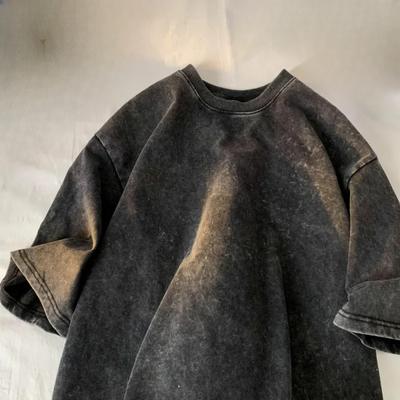 T-shirt oversize de qualité, délavé à l'acide, style Y2K, pour femme, style streetwear, coupe ample, haut de marque de luxe.