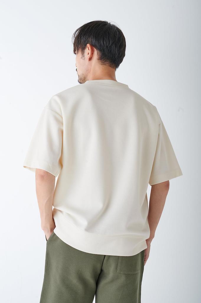 [Amazon Essentials] Double Face Sweat T-shirt Wide Fit Men's (Former Brand Name WHOLEPERSON) Off-White L