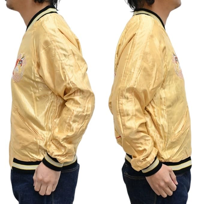 Tailor Toyo Souvenir Jacket Acetate Sukajan ROARING TIGER JAPAN MAP Taylor Toyo TT15682-145 × (JP, Alphabet, M, Green)