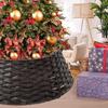 Christmas Tree Ring Rustic Farmhouse Seasonal Festive Decoration Rattan Christmas Tree Collar For Living Room Photo Backdrops