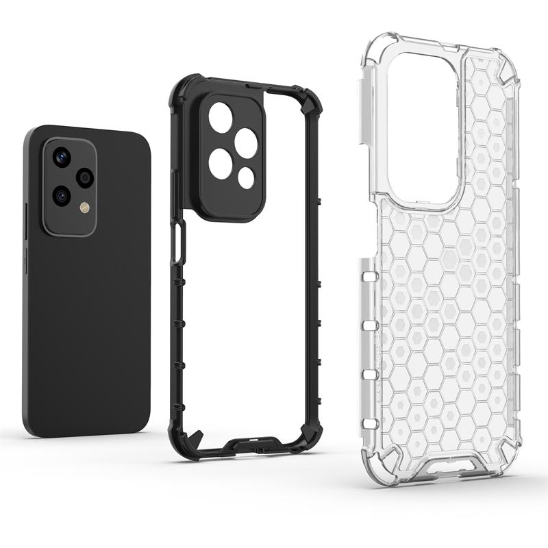 Shockproof Transparent Case For Honor 200 Lite Honeycomb Armor Back Case Honor 200 Lite Case Cover For Honor 200 Lite 6.7 Inch