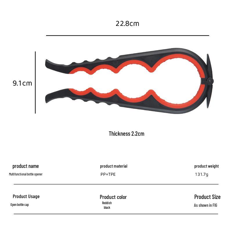 

Four-in-One Multi-Functional Bottle and Can Opener - Non-Slip, Labor-Saving Lid and Cap Opener