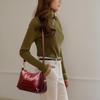 Crocodile pattern glossy shoulder bag women's messenger bag
