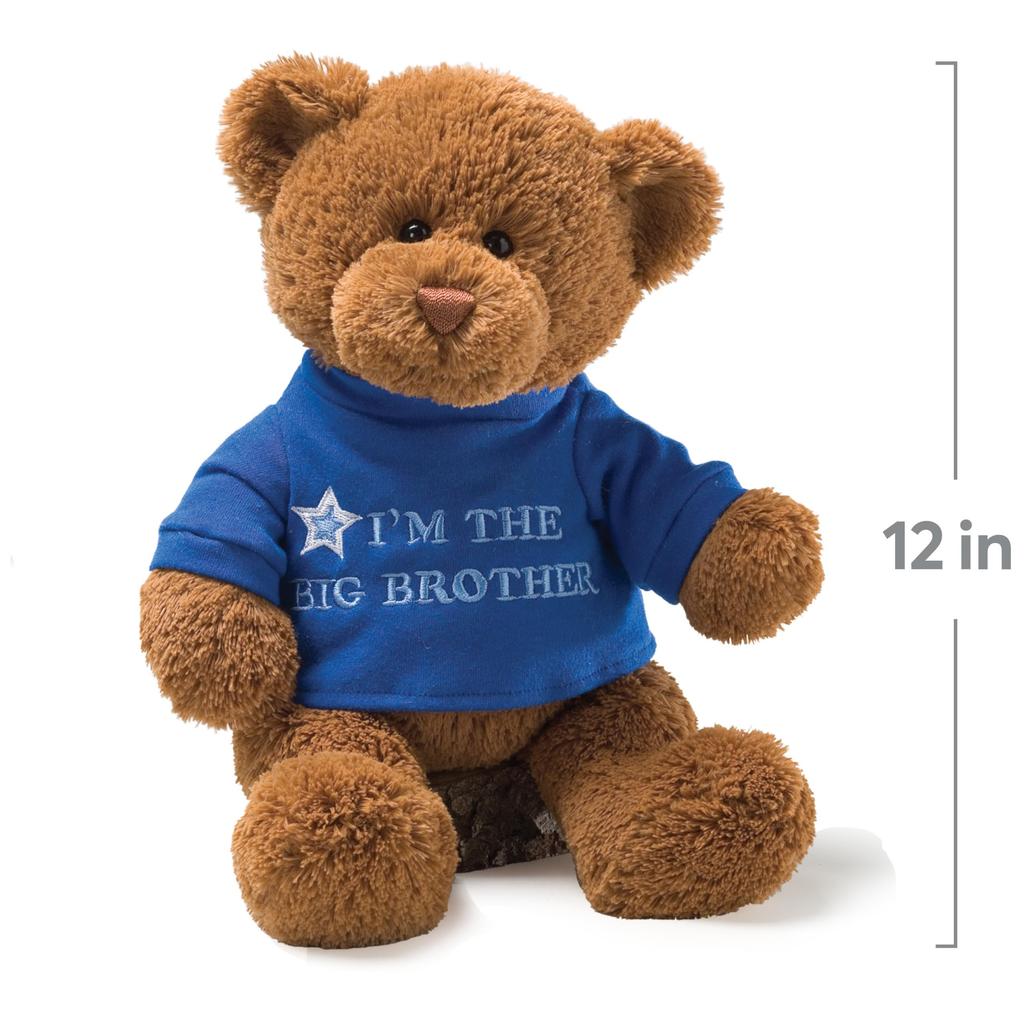 GUND The Big Brother Teddy Bear Plush Toy Blue I'm T-Shirt 12"