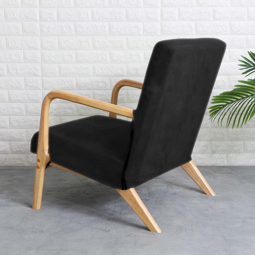 Finka Armchair Cover, Black, Thick Velvet