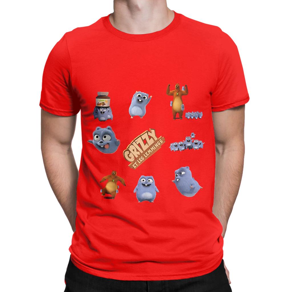 Happy Lemmings Tabodi And Grizzy Funny Graphic 100 Cotton Tshirt Grizzy And The Lemmings Tees Tops For Unisex