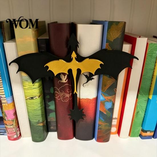 Fantasy Bookshelf Decor Double Dragon Bookends, Vintage Flying Decor, Stable Gothic Accessories Sculpture Book Stopper for Shelves, Gifts Lovers Home