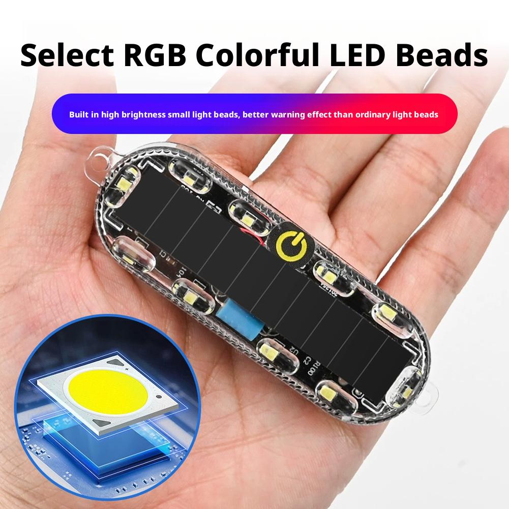 1/2pcs Mini Car Solar Warning Lights Night Security Anti-Theft Lamp Strobe Wireless Lamp Signal LED Warning Caution W0M4