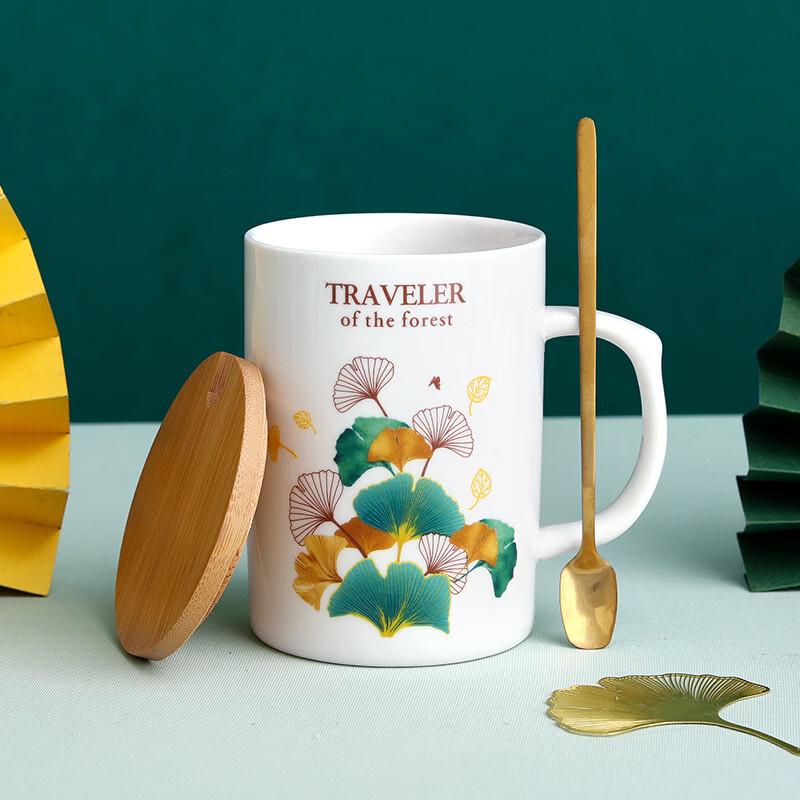 Wutuo Ceramic Mug Set with Lid and Spoon