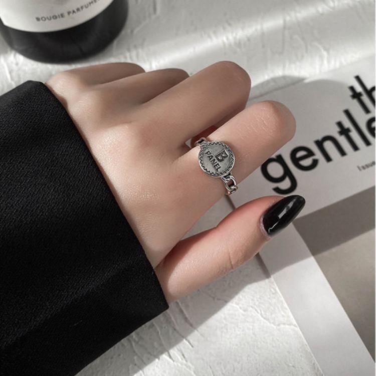 Korean Retro Coin Open Adjustable Ring for Women Adjustable Open Size