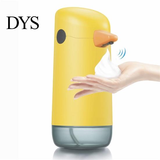 Gelber 220ml Seifenspender Cartoon Ente Design Nachfüllbar Batteriebetrieben Verstellbar Lagerung ABS Automatische Induktion Händedesinfektionsmittel für Küche