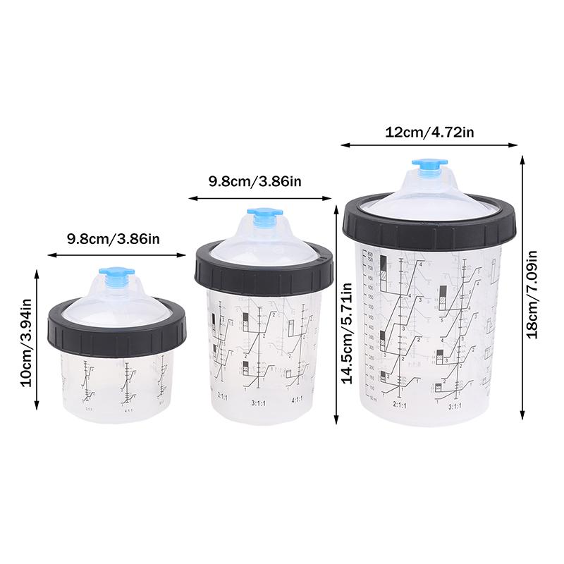 1Pc Paint Spray Cup 180/350/800ml Plastic Paint Mixing Cup Disposable Paint Cup Spray Pot Type Quick Cup