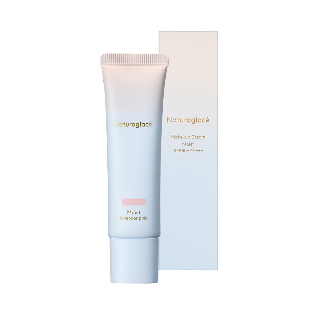 Naturaglace Makeup Cream Moist 03 Lavender Pink for a radiant skincare organic radiant, complexion, 30g, SPF50+ PA+++ sunscreen, soap-free,