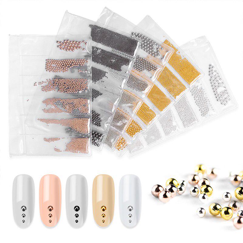 Smíšené 6 Velikost 0,8 mm Micro Nail Nerezová Dekorativní Nail Rose Gold a Silver Příslušenství na nehty