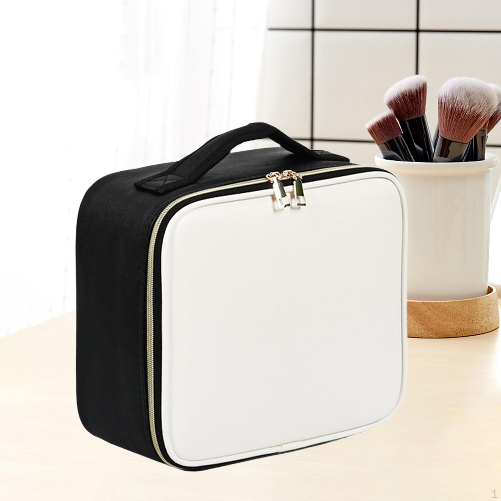 

Косметичка со светодиодным зеркалом, чемоданчик для поезда, косметические инструменты, аксессуары, портативные для женщин и девочек белый