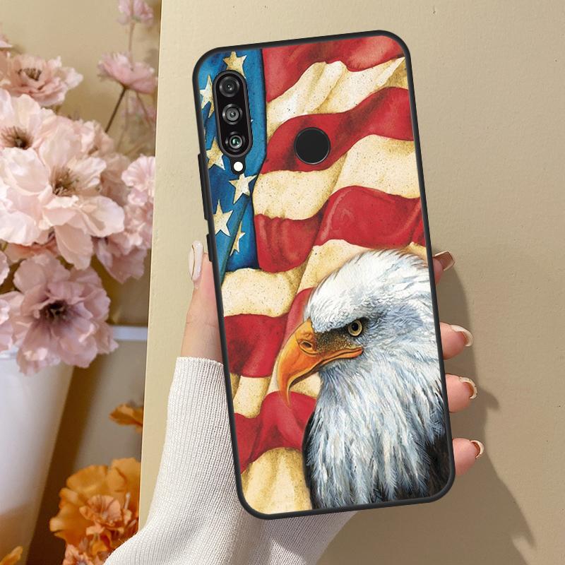 American USA Flag Eagle For Huawei Nova 10 SE 9 3i 7i 8i 11i 12i Y73 Y90 Y70 Y72 Y61 Y91 P60 Pro P40 P30 Lite Case