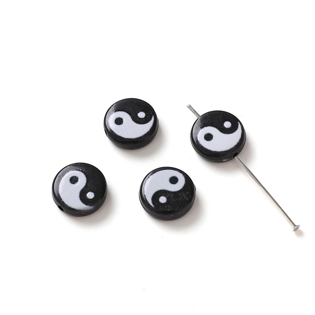 5Pcs Acrylic Tai Chi Beads DIY Bracelet Necklace Earrings Jewelry Accessories