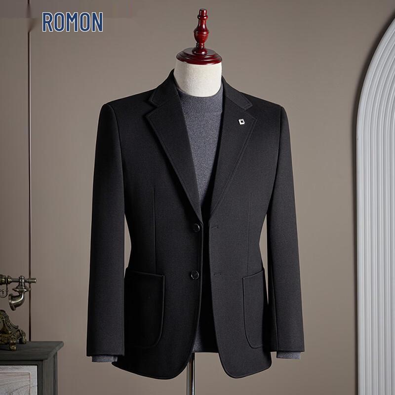 ROMON Men's Waffle Weave Business Casual Blazer