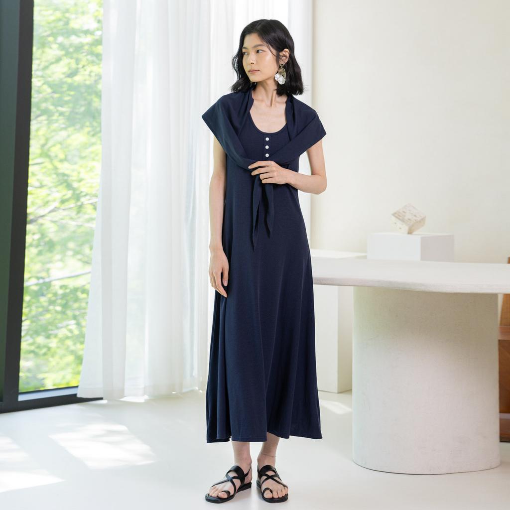 Laengsseon Ls_Sleeveless Button Dress_2Color