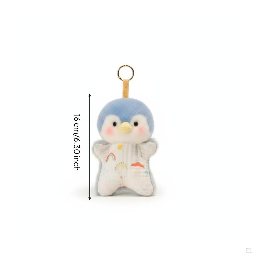 Penguin Stuffed Doll Fuzzy Toy with Hanging Loop Soft Animal for Kids,