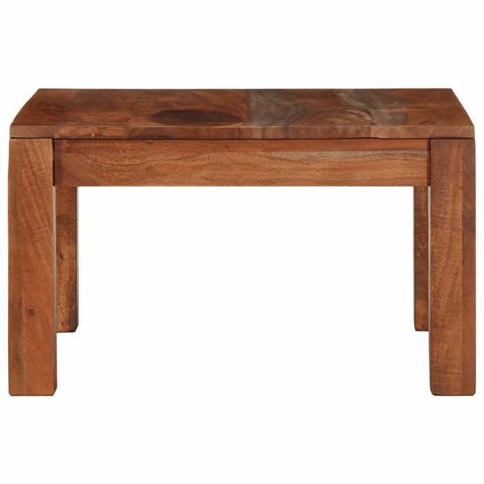 VidaXL Table basse 60x60x35 cm bois massif d'acacia, table d'appoint, table de salon, table latérale, bout de canapé, table 4102374