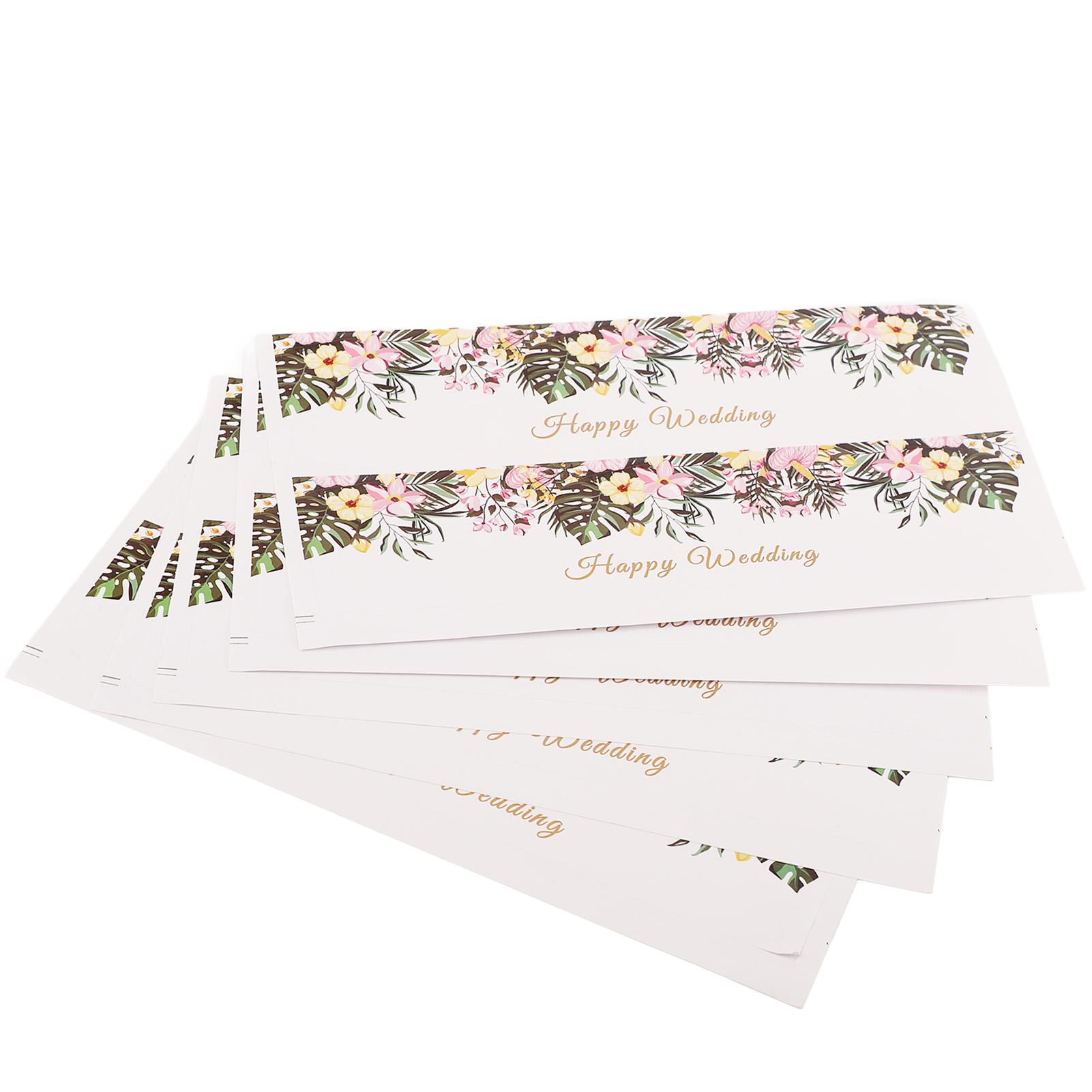 70Pcs Wedding Water Bottle Label Waterproof Flower Green Plant Pattern Wedding Bridal Shower Bottle Wraps for Party