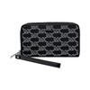 Jet Set Travel Allover Printed Jacquard and Leather Wallet Large Women's Black