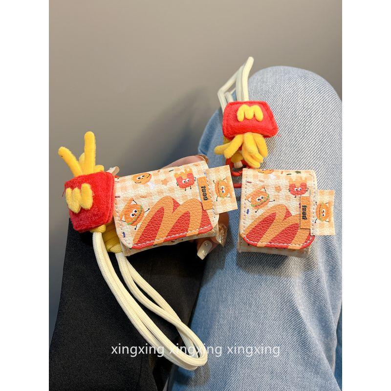 

INS Leather Fun Cartoon Hamburger Fries for Airpodspro Protective Case Apple 2 Generation 3 Generation 4 Generation Bluetooth Headset Case airpods pro Leather Burger Fries [Single Shell]]