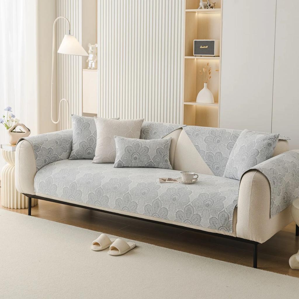 Classical Jacquard Sofa Cover Non-slip Backrest Cover Four Seasons Universal Chenille Sofa Cushion Anticat Scratch Couch Cover