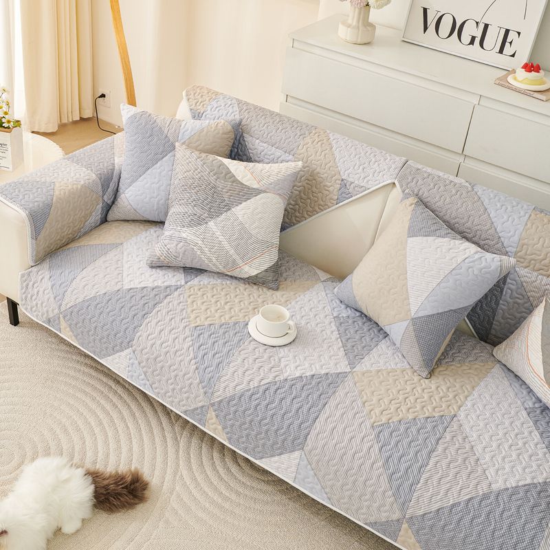 

Американский Ретро Гингем Хлопковая Подушка для Дивана Устойчивая к Пятнам Круглый Год Нейтральная Нескользящая Подушка Ткань из Чистого Хлопка Полотенце для Дивана Чехол