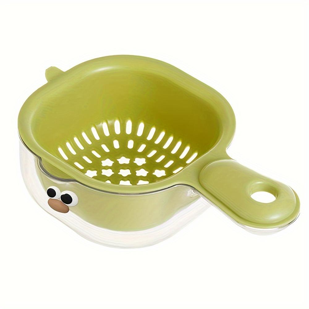 2 In1 Duckbill Cute Handle Draining Basket Straining Fruit Drain Basket Washing Double Basket Dishwashing Layer Fruit Tools 2025