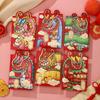 6Pcs/set Cartoon 3D Print Red Envelope Cute Cartoon Red Bags Dragon Red Packet  Birthday Gifts