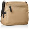 Recycled nylon x cow leather shoulder size beige [Isaac] bag, S, Y01-05-02,
